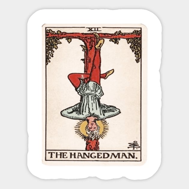 Hanged Man Tarot Sticker by FunTeeGraphics